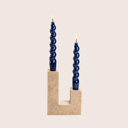 Singapore Travertine Candle Holder