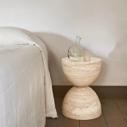 Kyoto Travertine Side Table