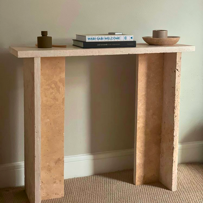 Prague Travertine Console Table