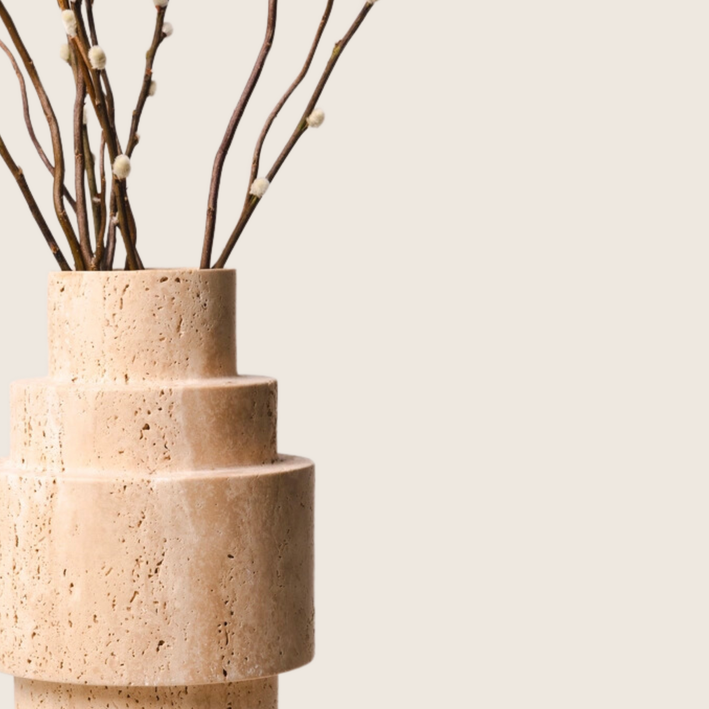 Troy Travertine Vase