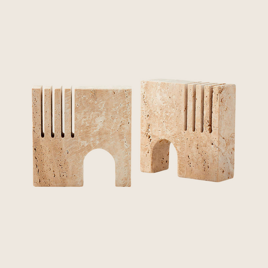 Barcelona Travertine Bookends