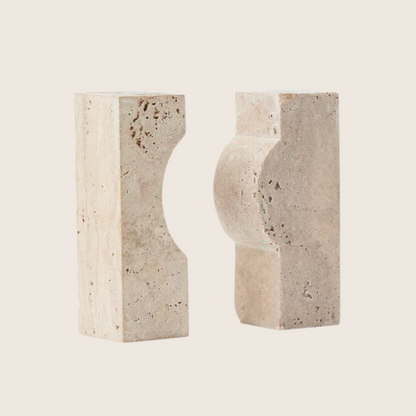 Santorini Travertine Bookends