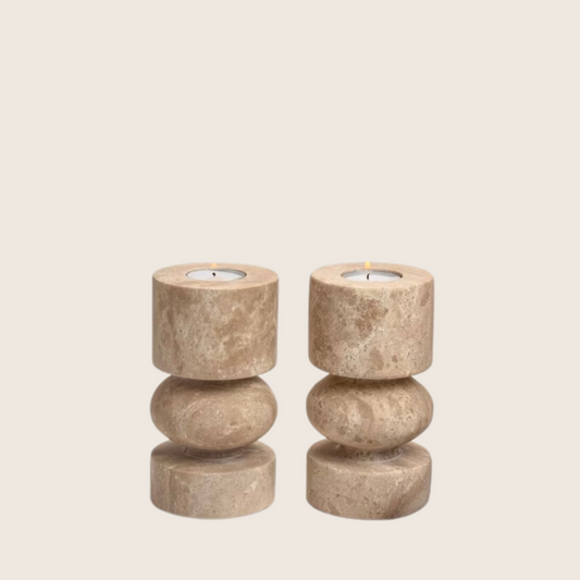 Kyoto Travertine Candle Holder